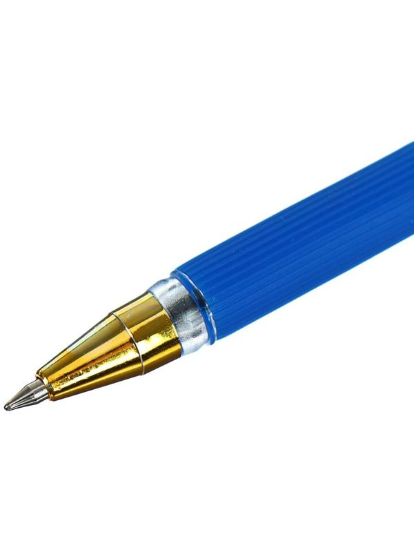 Ручка шариковая 0.5 мм, стержень синий, корпус прозрачный с резиновым держателем