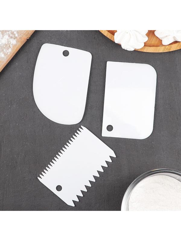 Набор шпателей кондитерских, 12×8 см, 11×7,5 см, 8,8×12,2 см, 3 предмета, цвет МИКС