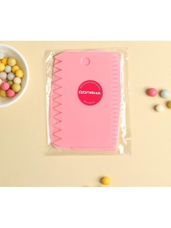 Набор шпателей кондитерских, 12×8 см, 11×7,5 см, 8,8×12,2 см, 3 предмета, цвет МИКС