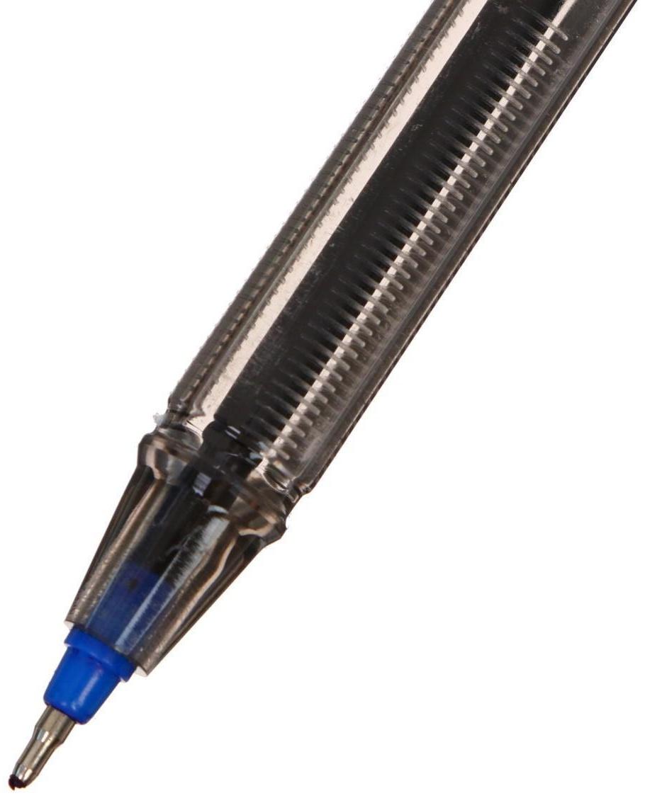 Ручка шариковая MY-TECH, 0.7 мм, стержень синий, корпус прозрачный, игольчатый пишущий узел