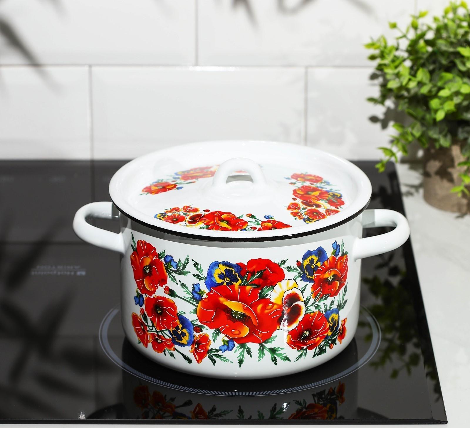 Кастрюля «Маки Мечта», 2,9 л, индукция, цвет белый