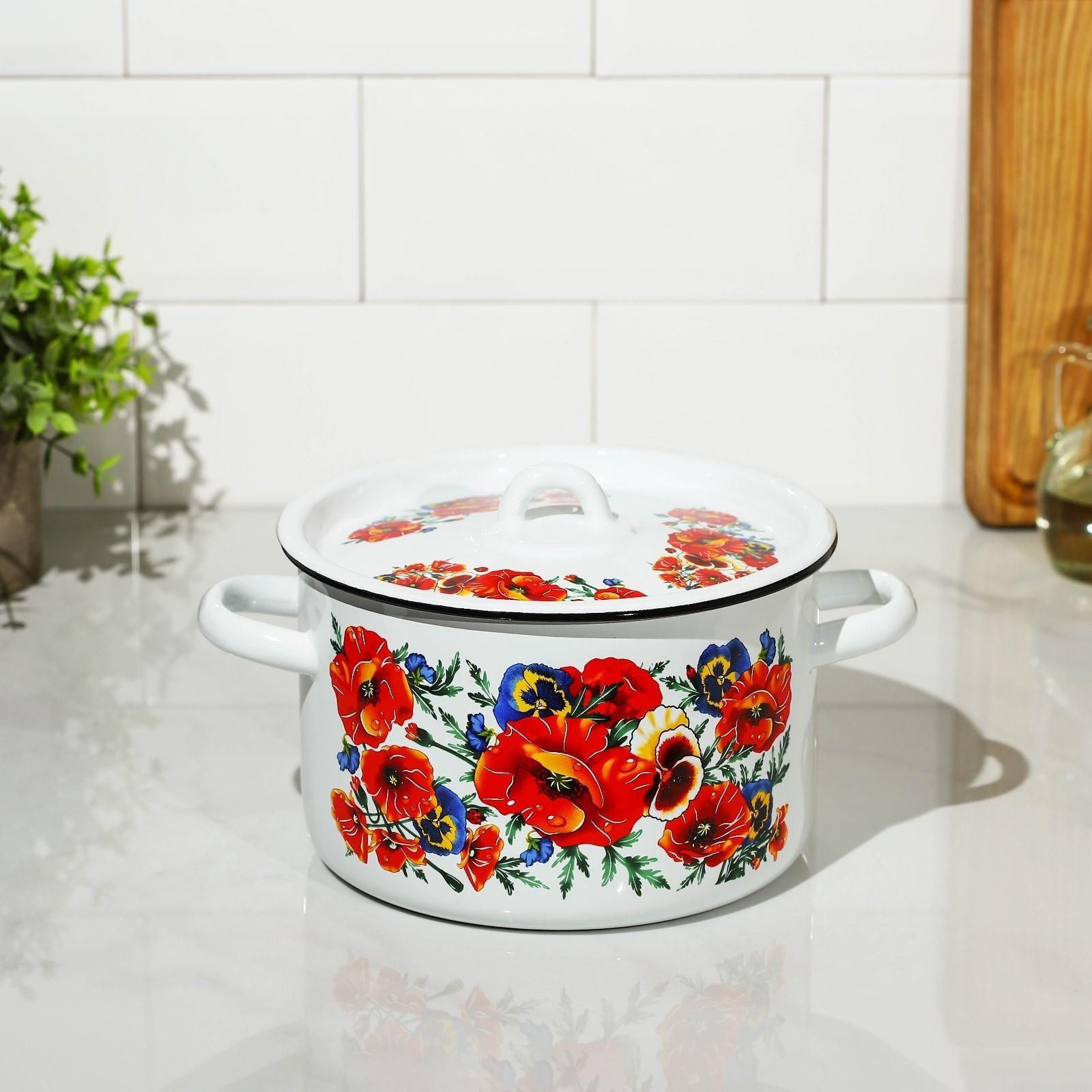 Кастрюля «Маки Мечта», 2,9 л, индукция, цвет белый