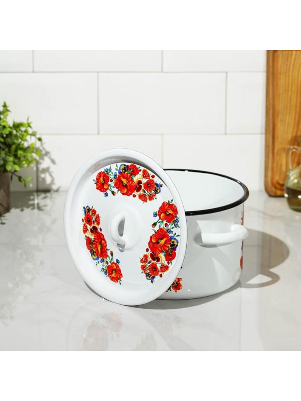 Кастрюля «Маки Мечта», 2,9 л, индукция, цвет белый