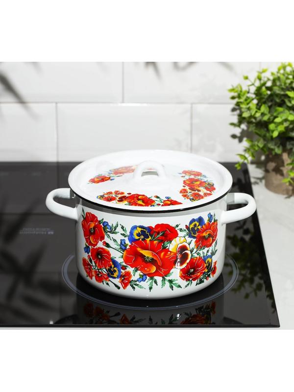 Кастрюля «Маки Мечта», 2,9 л, индукция, цвет белый