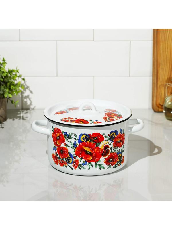 Кастрюля «Маки Мечта», 2,9 л, индукция, цвет белый