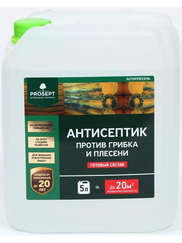 Антисептик универсальный против грибка и плесени, Prosept Антиплесень, готовый раствор, 5 л