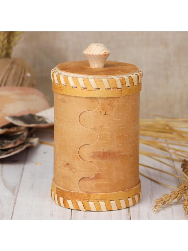 Туес «Шишки», 8×8×10 см, береста