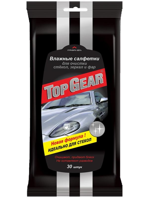 Влажные салфетки Top Gear, для стёкол, 30 шт.