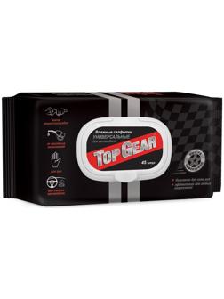 Влажные салфетки Top Gear, универсальные с клапаном, 45 шт.