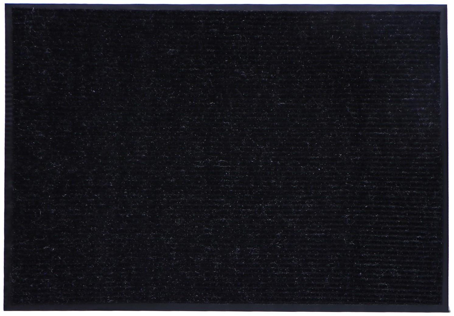 Коврик придверный влаговпитывающий, ребристый, «Стандарт», 90×120 см, цвет чёрный