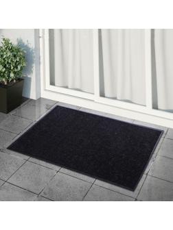 Коврик придверный влаговпитывающий, ребристый, «Стандарт», 90×120 см, цвет чёрный