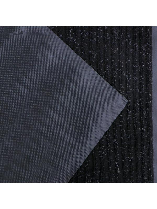 Коврик придверный влаговпитывающий, ребристый, «Стандарт», 90×120 см, цвет чёрный