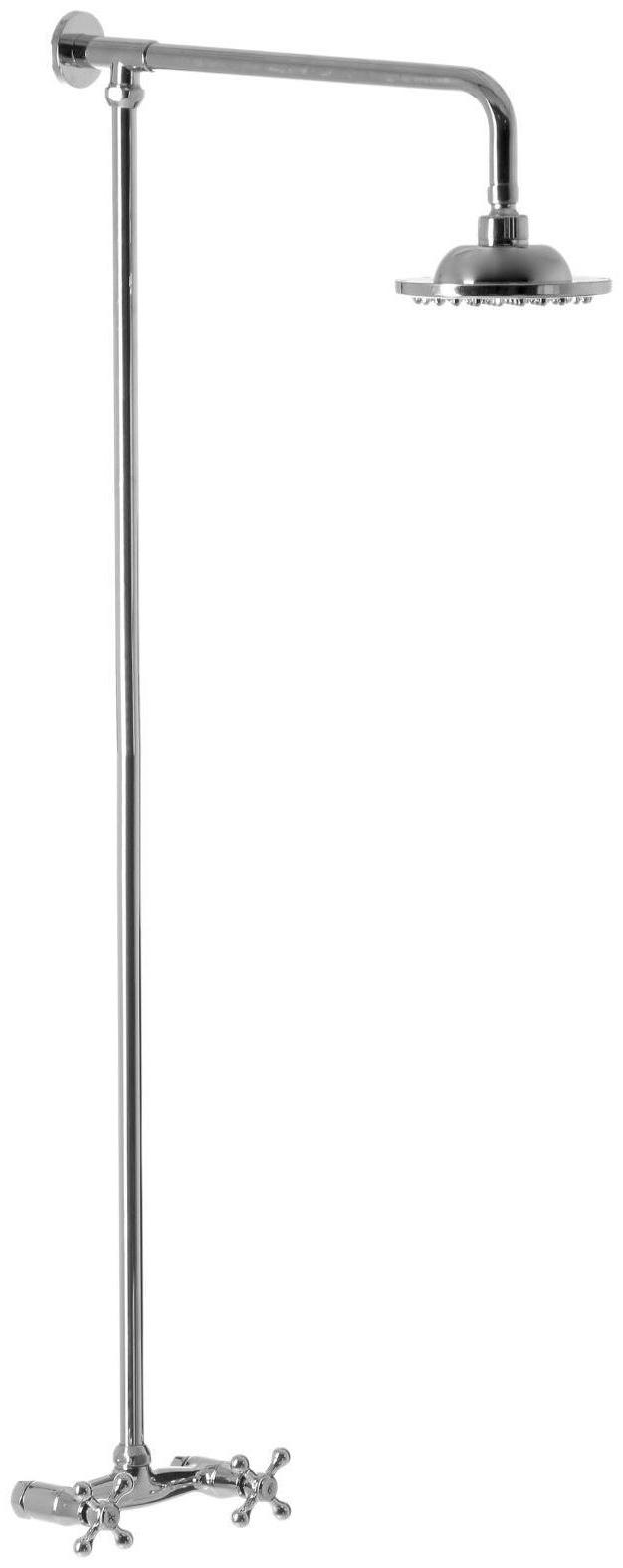 Штанга со смесителем Accoona А8176, двухрычажная, с тропическим душем, хром