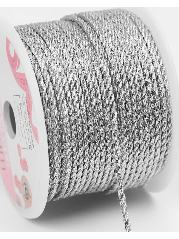 Нить для плетения d = 2 мм, 25 ± 1 м, цвет серебряный