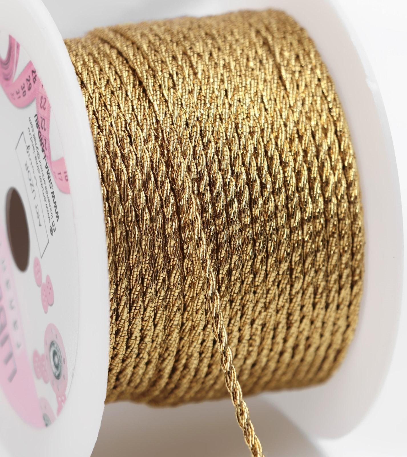 Нить для плетения, d = 2 мм, 25 ± 1 м, цвет золотой