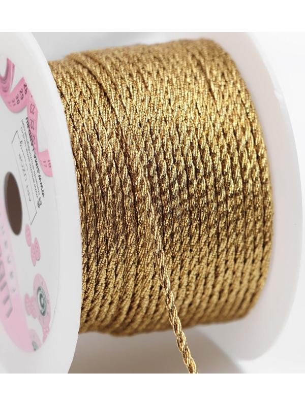 Нить для плетения, d = 2 мм, 25 ± 1 м, цвет золотой
