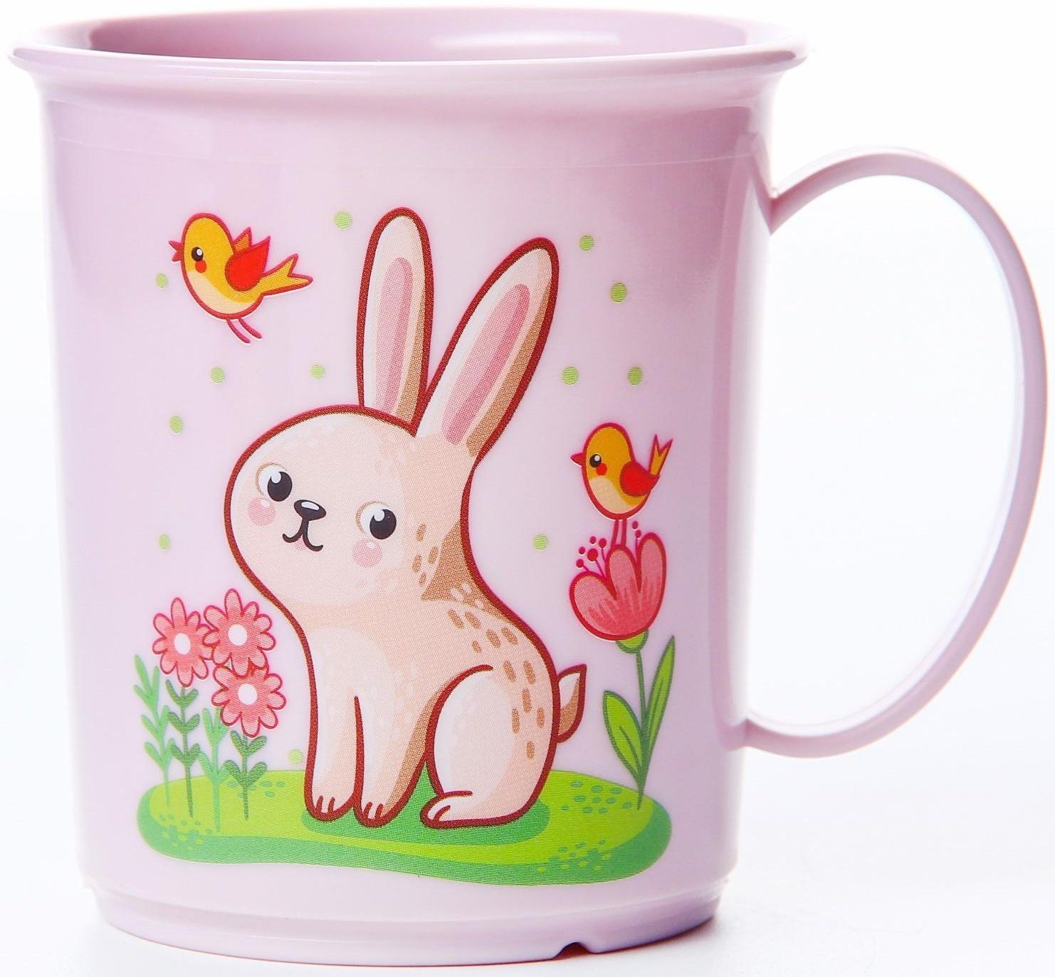 Кружка детская с декором 180 мл, детская, пластиковая, цвет МИКС