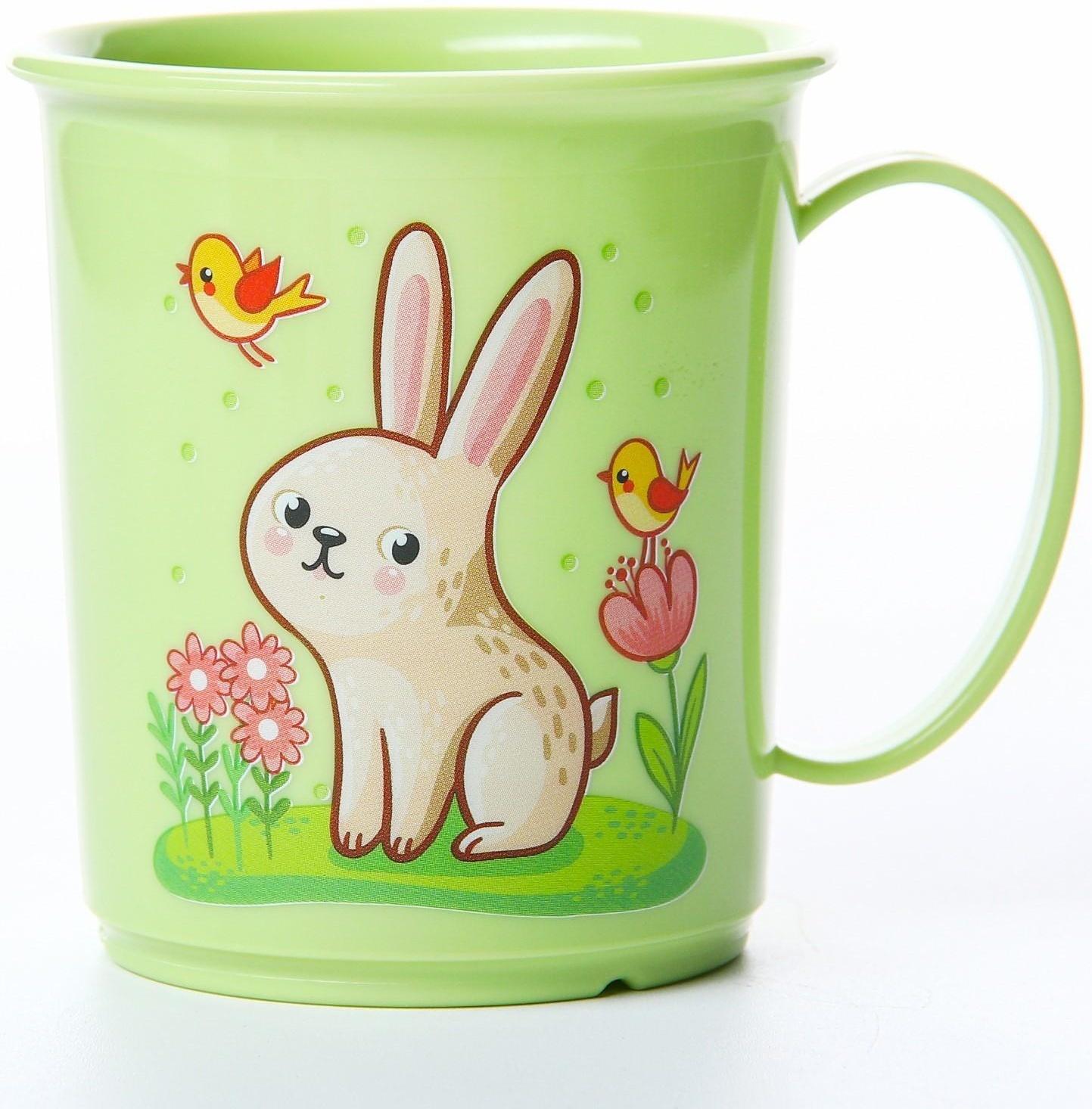 Кружка детская с декором 180 мл, детская, пластиковая, цвет МИКС