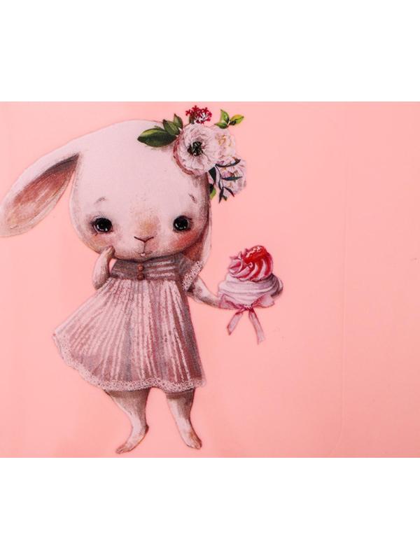 Нагрудник для кормления/слюнявчик непромакаемый  с карманом, пластиковый, цвет розовый