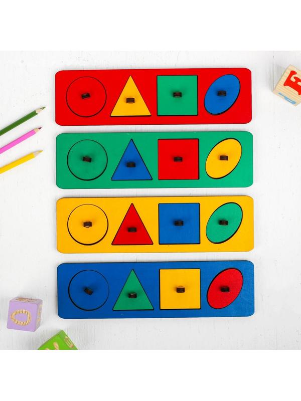Рамки-вкладыши М. Монтессори «Геометрические фигуры» МИКС
