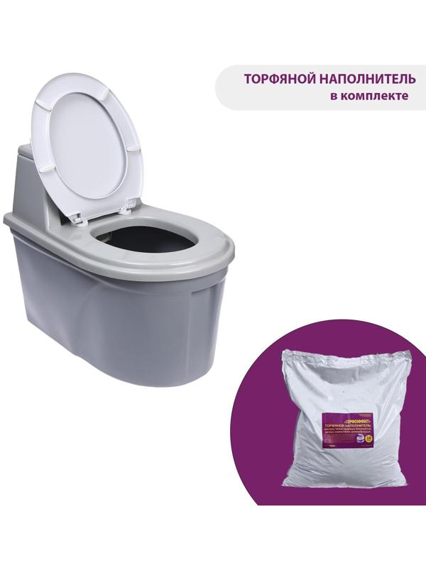 Биотуалет торфяной, 60 л, без ведра, с торфом, вентиляцией и дренажом, «Компакт М»