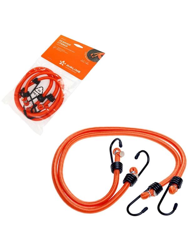 Резинка для крепления багажа, 60 см, d8 мм, металлические крючки, набор 2 шт