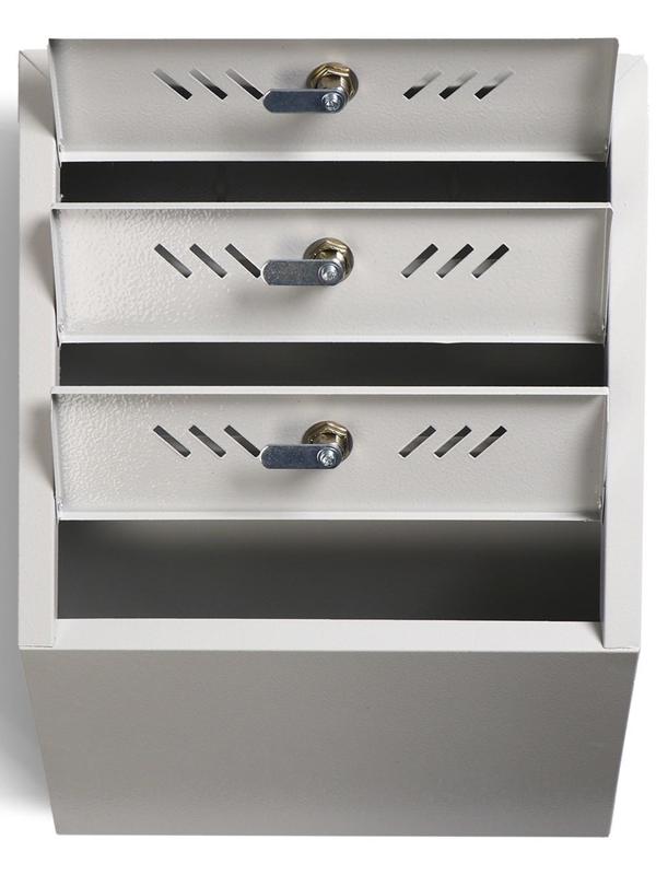 Ящик почтовый многосекционный, 3 секций, с задней стенкой, серый