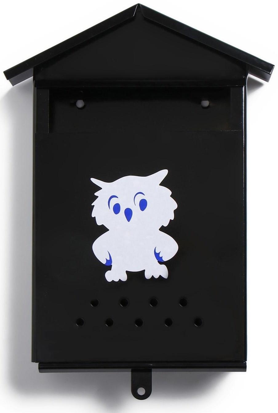 Ящик почтовый без замка (с петлёй), вертикальный, «Домик», чёрный