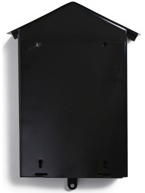 Ящик почтовый без замка (с петлёй), вертикальный, «Домик», чёрный