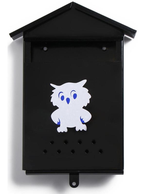 Ящик почтовый без замка (с петлёй), вертикальный, «Домик», чёрный