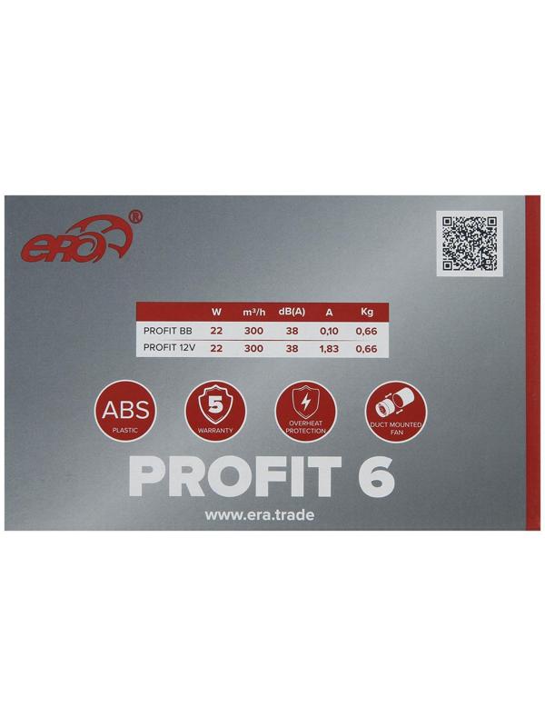 Вентилятор вытяжной ERA PROFIT 6, d=160 мм, 220‒240 В, канальный
