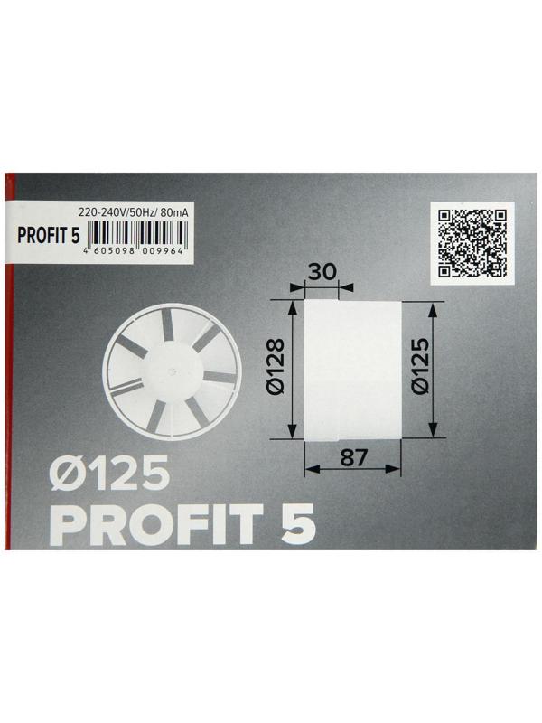Вентилятор вытяжной ERA PROFIT 5, d=125 мм, 220‒240 В, канальный