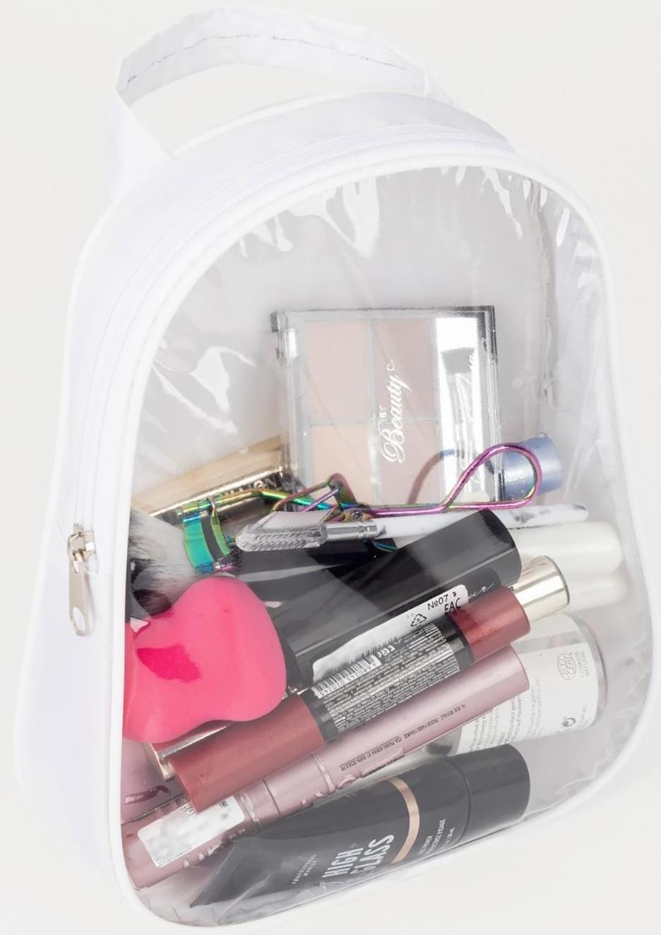 Косметичка на молнии, с ручкой, цвет белый