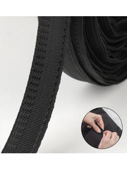 Лента брючная, 15 мм, 50 ± 1 м, цвет чёрный