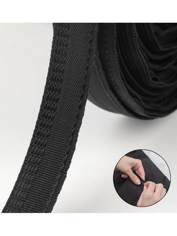 Лента брючная, 15 мм, 50 ± 1 м, цвет чёрный