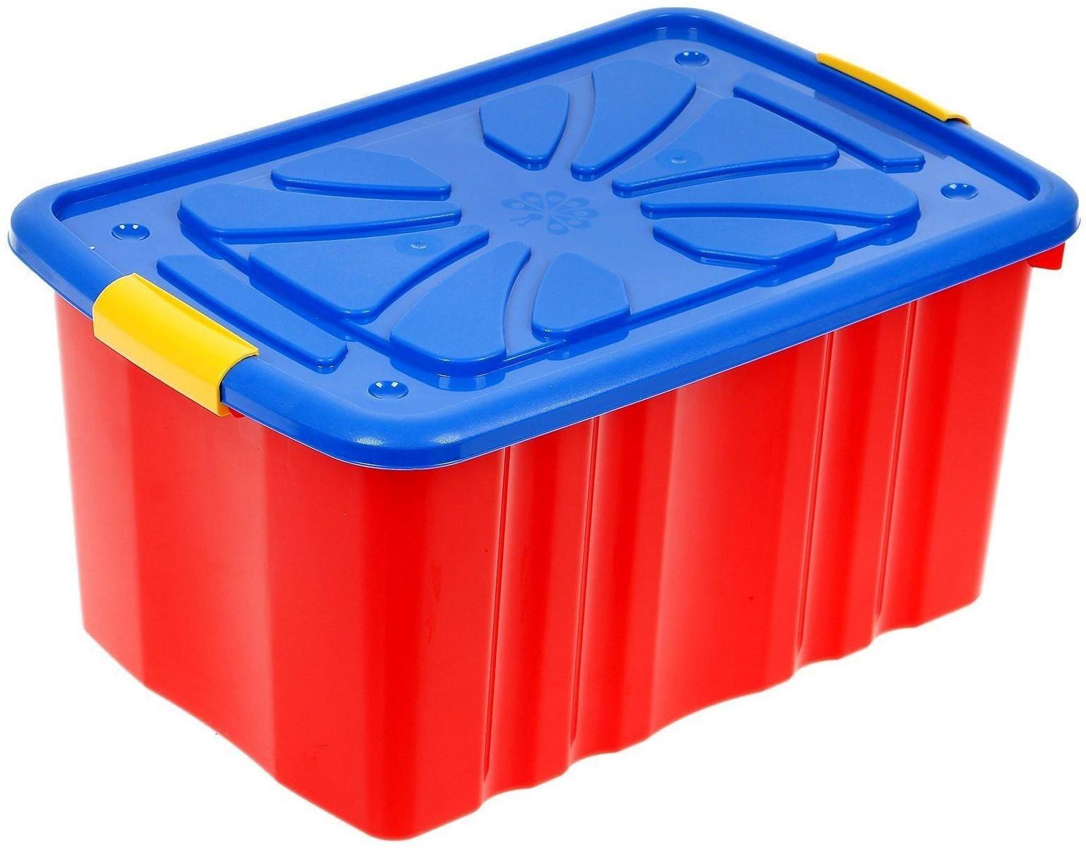 Ящик для игрушек с крышкой на колёсах, МИКС