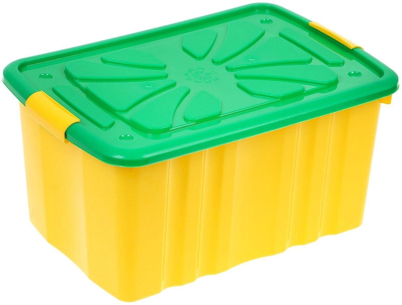 Ящик для игрушек с крышкой на колёсах, МИКС