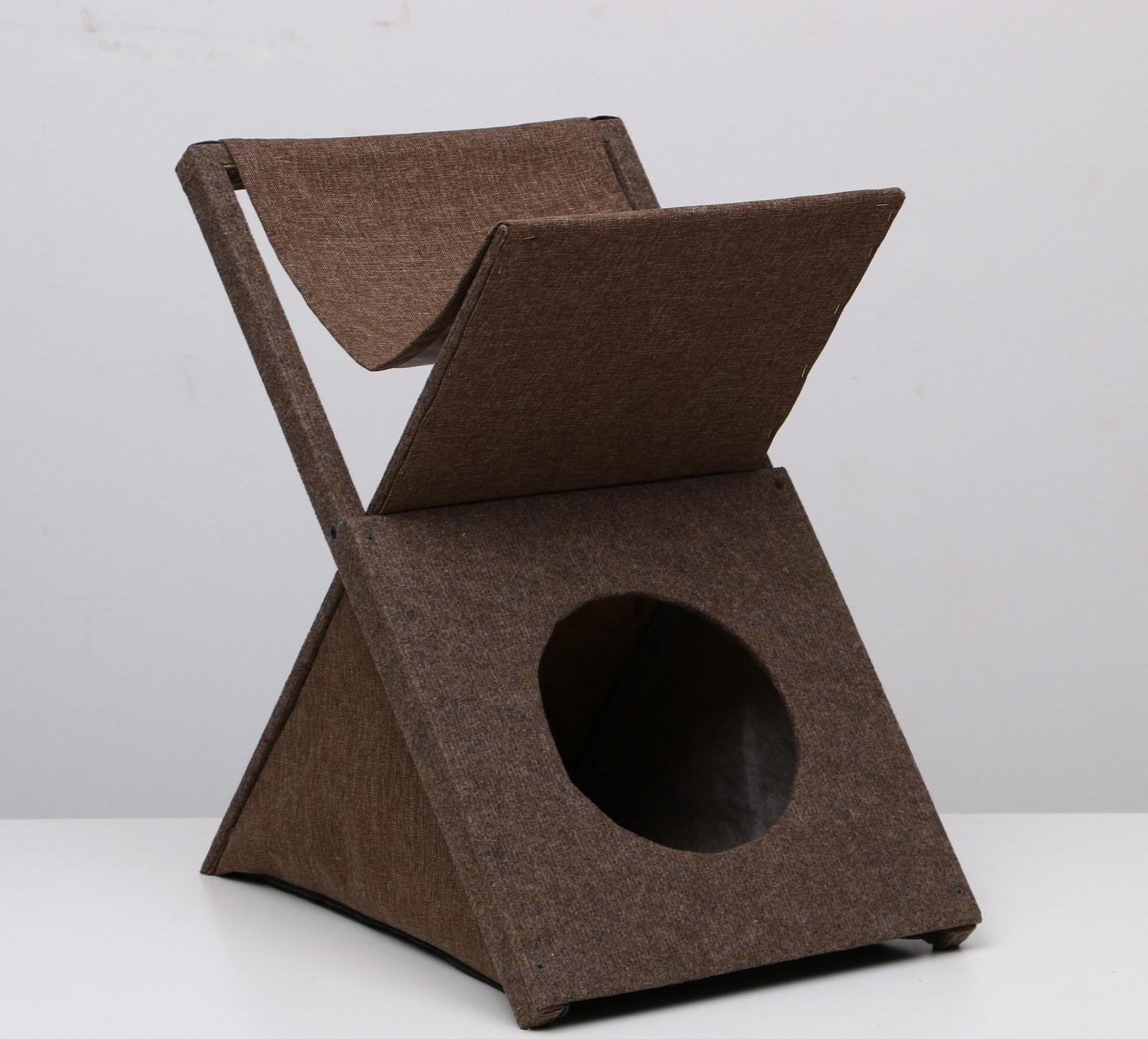 Домик-когтеточка раскладной с гамаком 