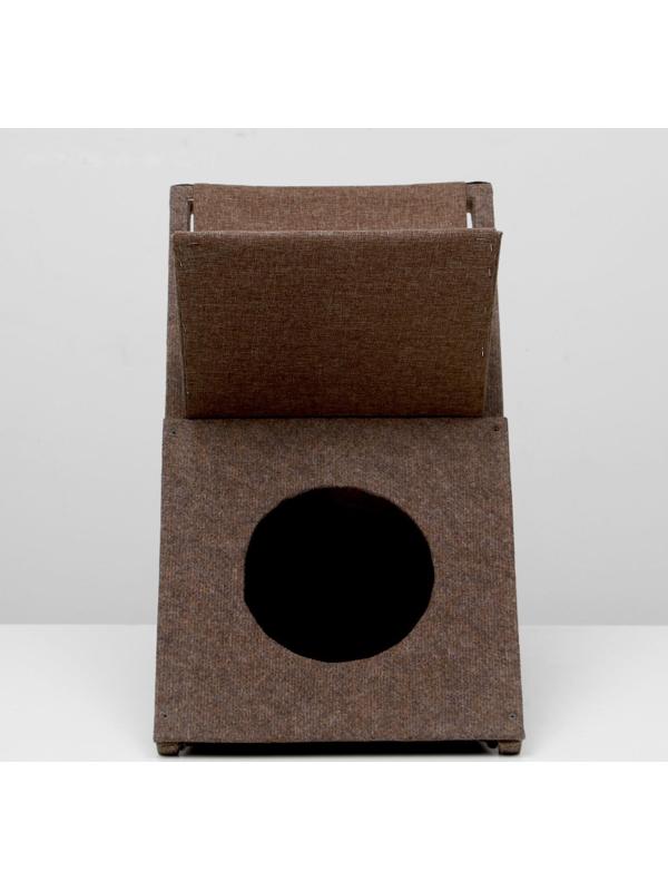 Домик-когтеточка раскладной с гамаком 