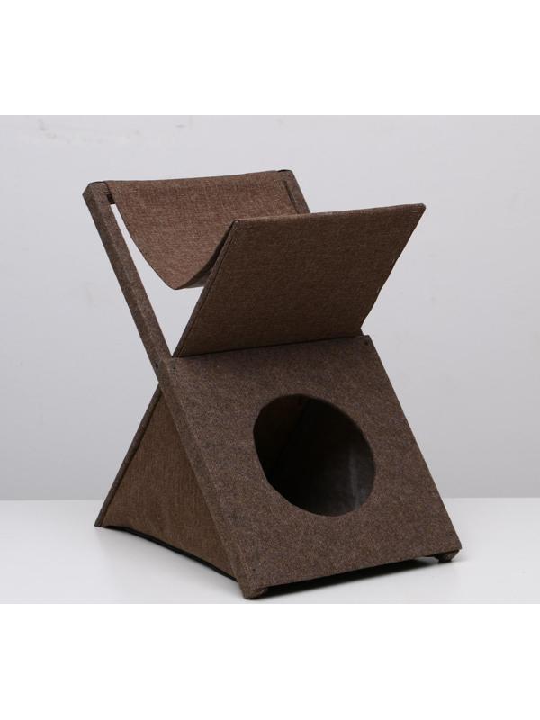 Домик-когтеточка раскладной с гамаком 