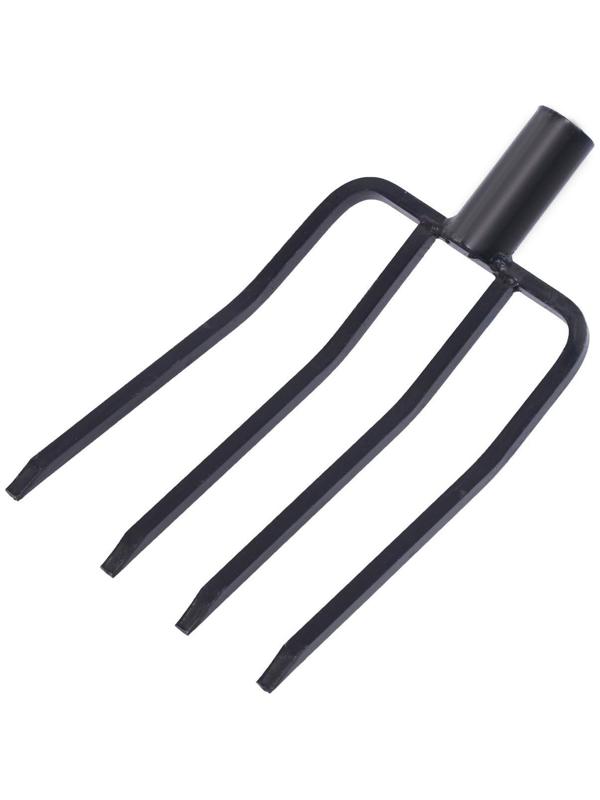 Вилы садово-огородные, 4-рогие, тулейка 40 мм, без черенка, цвет МИКС