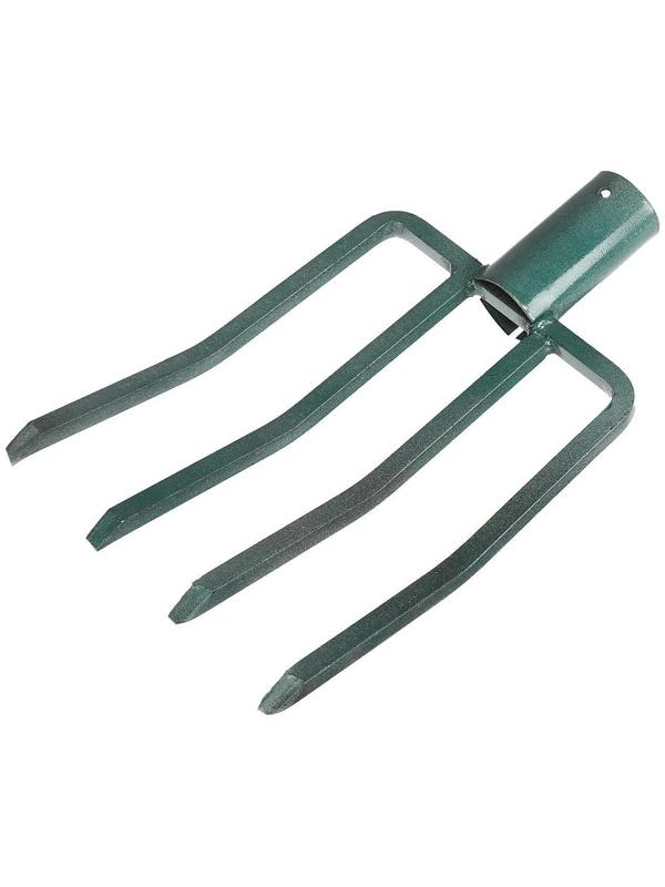 Вилы садово-огородные, 4-рогие, тулейка 40 мм, без черенка, цвет МИКС