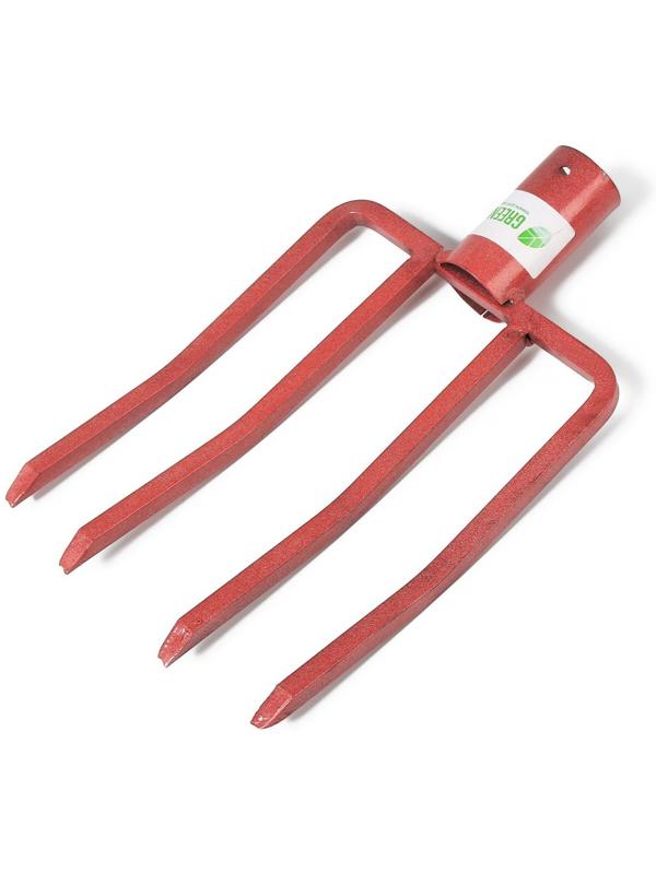 Вилы садово-огородные, 4-рогие, тулейка 40 мм, без черенка, цвет МИКС