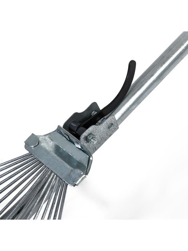Грабли веерные, проволочные, 15 зубцов, металлические, раздвижные, металлический черенок