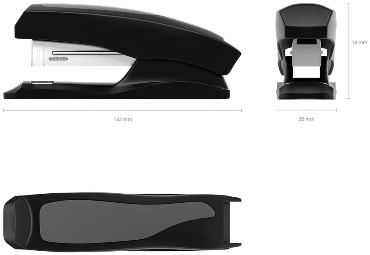 Степлер ErichKrause Elegance Half-strip №24/6 и 26/6, до 30 листов, вмещает до 100 скоб, глубина закладки бумаги до 55 мм, черный