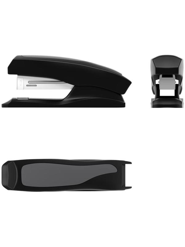 Степлер ErichKrause Elegance Half-strip №24/6 и 26/6, до 30 листов, вмещает до 100 скоб, глубина закладки бумаги до 55 мм, черный