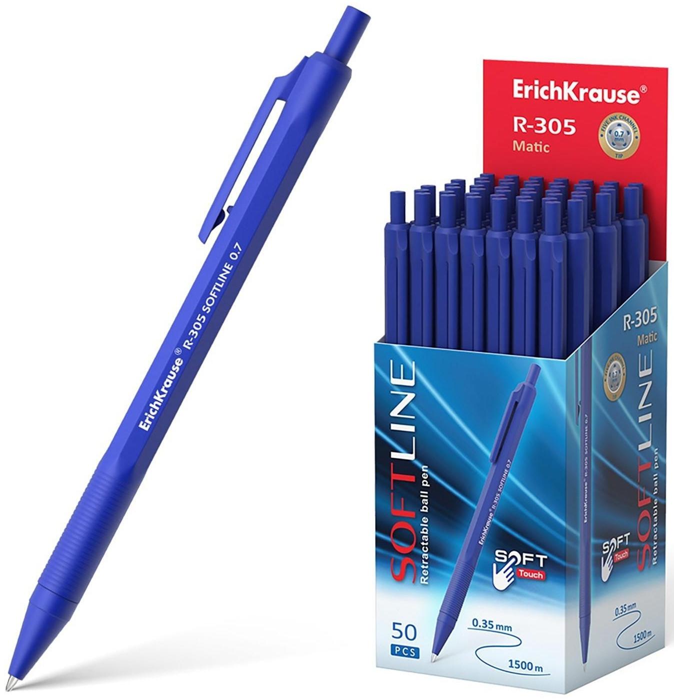 Ручка шариковая автоматическая R-305, узел-игла 0.7 мм, чернила синие, длина линии письма 1000 метров