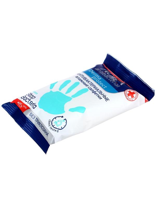 Влажные салфетки Aura Алоэ, антибактериальные, 15 шт.