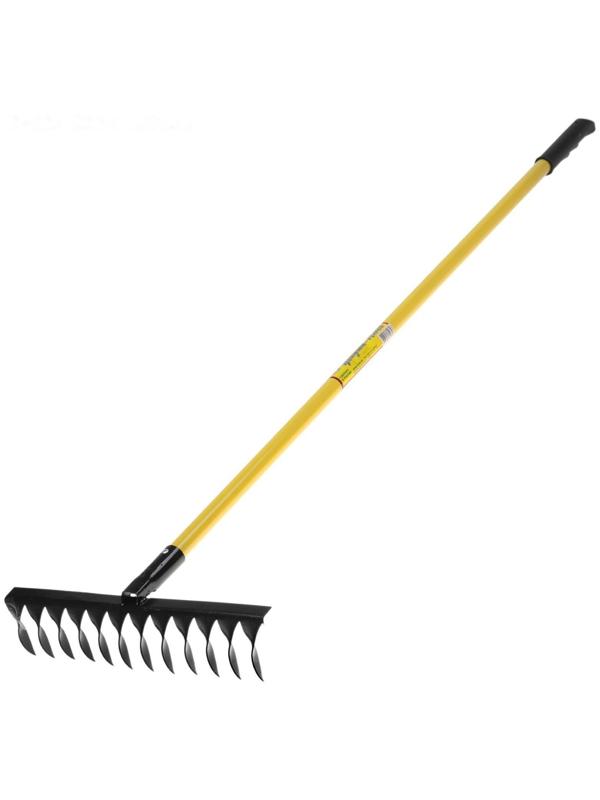 Грабли прямые, витой зуб, 12 зубцов, металлические, металлический черенок