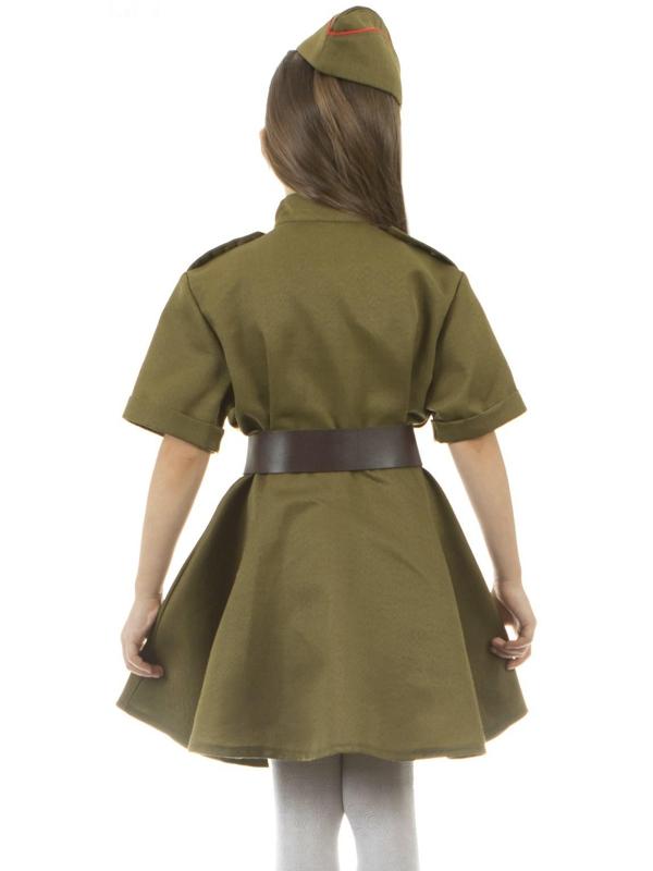 Карнавальный костюм военного: платье с коротким рукавом, пилотка, р. 30, рост 110-116 см